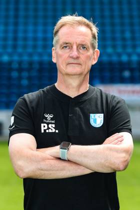 Coach Petrik Sander, 1 FC Magdeburg Soccer NOFV Oberliga Süd portrait appointment 2023 2024 official photo appointment 1 FC Magdeburg U23 in the MDCC Arena in Magdeburg portrait, portrait, single picture, Germany, Soccer, Men, GER, 26 07 2023 Christian Schroedter