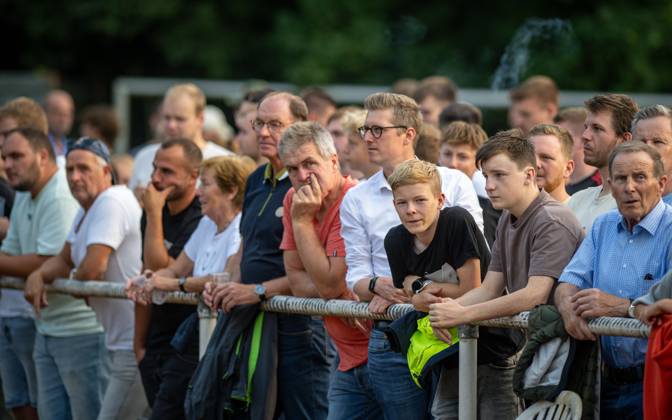 Soccer, Season 2024 2025, Niederrheinpokal 20 08 2023, 01 Round, Men, BW Dingden white vs MSV Duisburg black Spectators at the perimeter Hamminkeln Sportanlage BW Dingden Nordrhein Westfalen Germany 240820_fb_bw-dingden_msv-duisburg_32289