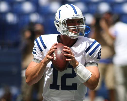 NFL, American Football Herren, USA 2012: Rams vs Colts AUG 12 August 12, 2012: during an NFL game between the St. Louis Rams and the Indianapolis Colts at Lucas Oil Stadium in Indianapolis, IN.(Credit Image: Pat Lovell Cal Media) Indianapolis Indiana United States EDITORIAL USE ONLY Copyright: xx ZUMA-20120812_zaf_c04_007.jpg PatxLovellx csmphoto628121