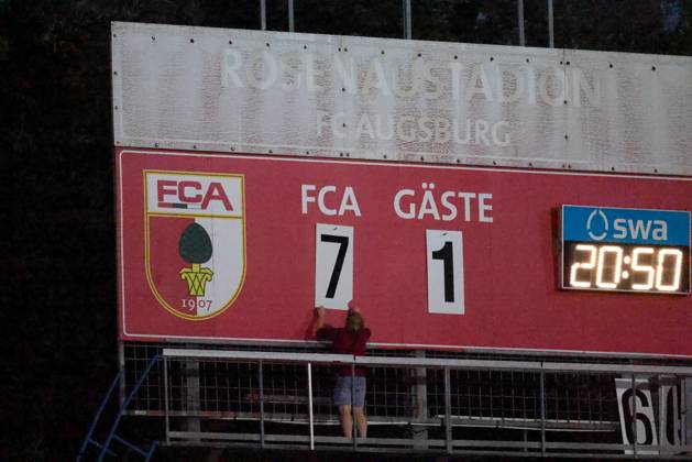 Final score 7 1 on the scoreboard FC Augsburg II vs SpVgg Ansbach, matchday 6