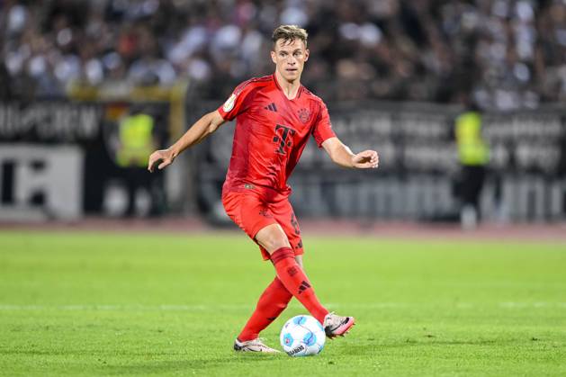 Joshua Kimmich FC Bayern Muenchen in action, on the ball, single action during the DFB Pokal First Round match between SSV Ulm 1846 Fussball and FC Bayern Muenchen at Donaustadion on August 16, 2024 in Ulm, Germany Photo by Harry Langer DeFodi Images Joshua Kimmich FC Bayern Muenchen controls the Ball during the DFB Pokal First Round match between SSV Ulm 1846 Fussball and FC Bayern Muenchen at Donaustadion on August 16, 2024 in Ulm, Germany Photo by Harry Langer DeFodi Images DFB DFL REGULATIONS PROHIBIT ANY USE OF PHOTOGRAPHS AS IMAGE SEQUENCES AND OR QUASI VIDEO Photo by Harry Langer DeFodi Images DFB DFL REGULATIONS PROHIBIT ANY USE OF PHOTOGRAPHS AS IMAGE SEQUENCES AND OR QUASI VIDEO Defodi 541 SSVFCB240816 262 Defodi-541 DFB DFL REGULATIONS PROHIBIT ANY USE OF PHOTOGRAPHS AS IMAGE SEQUENCES AND OR QUASI-VIDEO.