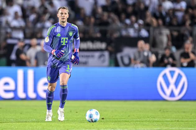 Goalkeeper Manuel Neuer FC Bayern Muenchen in action, on the ball, single action during the DFB Pokal First Round match between SSV Ulm 1846 Fussball and FC Bayern Muenchen at Donaustadion on August 16, 2024 in Ulm, Germany Photo by Harry Langer DeFodi Images Goalkeeper Manuel Neuer FC Bayern Muenchen controls the Ball during the DFB Pokal First Round match between SSV Ulm 1846 Fussball and FC Bayern Muenchen at Donaustadion on August 16, 2024 in Ulm, Germany Photo by Harry Langer DeFodi Images DFB DFL REGULATIONS PROHIBIT ANY USE OF PHOTOGRAPHS AS IMAGE SEQUENCES AND OR QUASI VIDEO Photo by Harry Langer DeFodi Images DFB DFL REGULATIONS PROHIBIT ANY USE OF PHOTOGRAPHS AS IMAGE SEQUENCES AND OR QUASI VIDEO Defodi 541 SSVFCB240816 264 Defodi-541 DFB DFL REGULATIONS PROHIBIT ANY USE OF PHOTOGRAPHS AS IMAGE SEQUENCES AND OR QUASI-VIDEO.