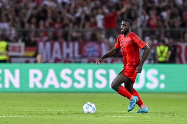 Dayot Upamecano FC Bayern Muenchen in action, on the ball, single action during the DFB Pokal First Round match between SSV Ulm 1846 Fussball and FC Bayern Muenchen at Donaustadion on August 16, 2024 in Ulm, Germany Photo by Harry Langer DeFodi Images Dayot Upamecano FC Bayern Muenchen controls the Ball during the DFB Pokal First Round match between SSV Ulm 1846 Fussball and FC Bayern Muenchen at Donaustadion on August 16, 2024 in Ulm, Germany Photo by Harry Langer DeFodi Images DFB DFL REGULATIONS PROHIBIT ANY USE OF PHOTOGRAPHS AS IMAGE SEQUENCES AND OR QUASI VIDEO Photo by Harry Langer DeFodi Images DFB DFL REGULATIONS PROHIBIT ANY USE OF PHOTOGRAPHS AS IMAGE SEQUENCES AND OR QUASI VIDEO Defodi 541 SSVFCB240816 343 Defodi-541 DFB DFL REGULATIONS PROHIBIT ANY USE OF PHOTOGRAPHS AS IMAGE SEQUENCES AND OR QUASI-VIDEO.
