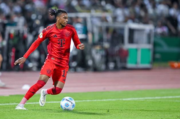 Michael Olise FC Bayern Muenchen in action, on the ball, single action during the DFB Pokal First Round match between SSV Ulm 1846 Fussball and FC Bayern Muenchen at Donaustadion on August 16, 2024 in Ulm, Germany Photo by Harry Langer DeFodi Images Michael Olise FC Bayern Muenchen controls the Ball during the DFB Pokal First Round match between SSV Ulm 1846 Fussball and FC Bayern Muenchen at Donaustadion on August 16, 2024 in Ulm, Germany Photo by Harry Langer DeFodi Images DFB DFL REGULATIONS PROHIBIT ANY USE OF PHOTOGRAPHS AS IMAGE SEQUENCES AND OR QUASI VIDEO Photo by Harry Langer DeFodi Images DFB DFL REGULATIONS PROHIBIT ANY USE OF PHOTOGRAPHS AS IMAGE SEQUENCES AND OR QUASI VIDEO Defodi 541 SSVFCB240816 427 Defodi-541 DFB DFL REGULATIONS PROHIBIT ANY USE OF PHOTOGRAPHS AS IMAGE SEQUENCES AND OR QUASI-VIDEO.
