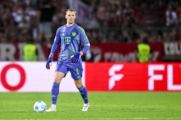 Goalkeeper Manuel Neuer FC Bayern Muenchen in action, on the ball, single action during the DFB Pokal First Round match between SSV Ulm 1846 Fussball and FC Bayern Muenchen at Donaustadion on August 16, 2024 in Ulm, Germany Photo by Harry Langer DeFodi Images Goalkeeper Manuel Neuer FC Bayern Muenchen controls the Ball during the DFB Pokal First Round match between SSV Ulm 1846 Fussball and FC Bayern Muenchen at Donaustadion on August 16, 2024 in Ulm, Germany Photo by Harry Langer DeFodi Images DFB DFL REGULATIONS PROHIBIT ANY USE OF PHOTOGRAPHS AS IMAGE SEQUENCES AND OR QUASI VIDEO Photo by Harry Langer DeFodi Images DFB DFL REGULATIONS PROHIBIT ANY USE OF PHOTOGRAPHS AS IMAGE SEQUENCES AND OR QUASI VIDEO Defodi 541 SSVFCB240816 429 Defodi-541 DFB DFL REGULATIONS PROHIBIT ANY USE OF PHOTOGRAPHS AS IMAGE SEQUENCES AND OR QUASI-VIDEO.