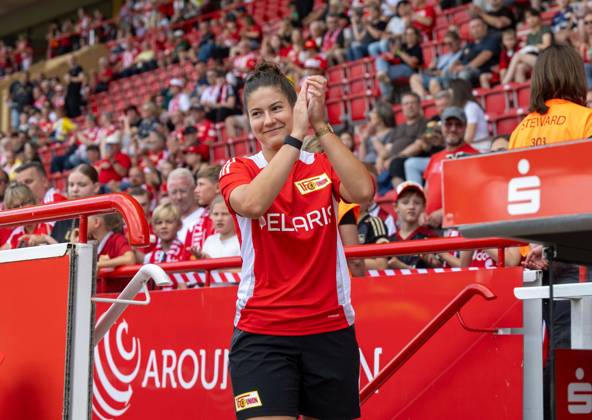 Soccer, Women, Test match, Season 2024 2025, 1 FC Union Berlin SV Werder Bremen, Anouk Blaschka 1 Women 1 FC Union at the team presentation, 03 08 2024, Copyright: xMatthiasxKochx