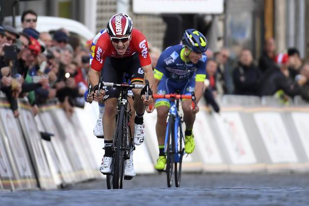 Binche Chimay Binche 2017 Cycling Race BINCHE, BELGIUM - OCTOBER 3 : DE BUYST Jasper (BEL) Rider of Team Lotto - Soudal wins the Memorial Frank Vandenbroucke cycling race Binche Chimay Binche (195 kms) on October 03, 2017 in Binche, Belgium, 3 10 2017 Binche Belgium Copyright: xVincentxKalutx 10667620-013