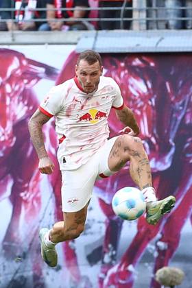 14 09 2024, xtgx, Fußball 1 Bundesliga, RB Leipzig 1 FC Union Berlin emspor, v l David Raum Leipzig, 22 Freisteller, Einzelbild, Ganzkoerper, single frame DFL DFB REGULATIONS PROHIBIT ANY USE OF PHOTOGRAPHS as IMAGE SEQUENCES and or QUASI VIDEO Leipzig