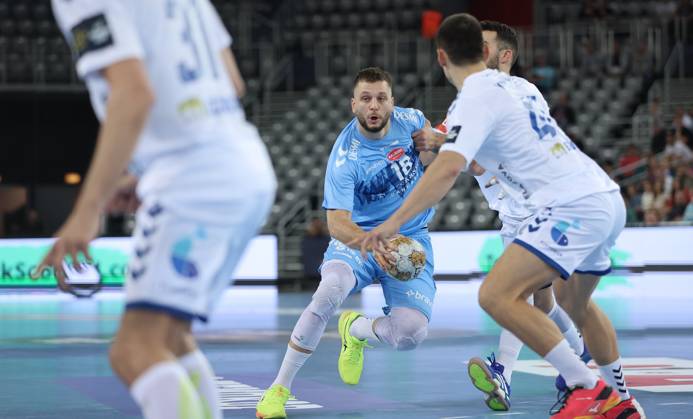 HC Zagreb v Aalborg Handbold - EHF Champions League ZAGREB, CROATIA - SEPTEMBER 18: Aleks Vlah of Aalborg Handbold in action during EHF Champions League Group Phase match between HC Zagreb and Aalborg Handbold at Arena Zagreb on September 18, 2024 in Zagreb, Croatia.  SanjinxStrukic PIXSELL