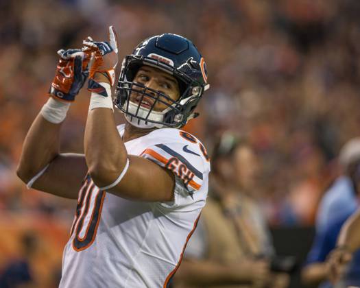 NFL, American Football Herren, USA 2018: Bears vs Broncos Aug 18 August 18, 2018: Chicago Bears tight end Trey Burton (80) during the second quarter of an NFL preseason matchup between the Chicago Bears and the Denver Broncos at Broncos Stadium at Mile High Denver CO, Scott D Stivason Cal Media Denver Colorado United States of America EDITORIAL USE ONLY Copyright: xx ZUMA-20180818_zaf_c04_739.jpg ScottxDxStivasonx csmphototwo419400