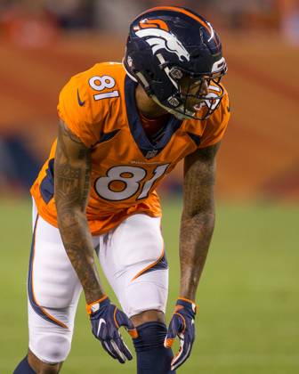 NFL, American Football Herren, USA 2018: Bears vs Broncos Aug 18 August 18, 2018: Denver Broncos wide receiver Tim Patrick (81) during the third quarter of an NFL preseason matchup between the Chicago Bears and the Denver Broncos at Broncos Stadium at Mile High Denver CO, Scott D Stivason Cal Media Denver Colorado United States of America EDITORIAL USE ONLY Copyright: xx ZUMA-20180818_zaf_c04_766.jpg ScottxDxStivasonx csmphototwo419413