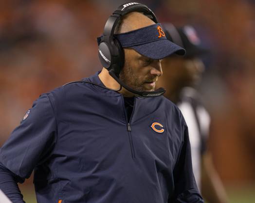 NFL, American Football Herren, USA 2018: Bears vs Broncos Aug 18 August 18, 2018: Chicago Bears head coach Matt Nagy during the third quarter of an NFL preseason matchup between the Chicago Bears and the Denver Broncos at Broncos Stadium at Mile High Denver CO, Scott D Stivason Cal Media Denver Colorado United States of America EDITORIAL USE ONLY Copyright: xx ZUMA-20180818_zaf_c04_762.jpg ScottxDxStivasonx csmphototwo419414