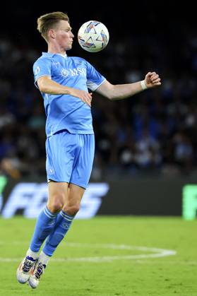 Scott McTominay of SSC Napoli in action during the Serie A football match between SSC Napoli and AC Monza at Diego Armando Maradona stadium in Napoli (Italy), September 29, 2024. cesarexpurini