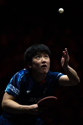 (241003) -- BEIJING, Oct. 3, 2024 -- Harimoto Tomokazu of Japan serves to Truls Moregard of Sweden during the men s singles round of 16 match at 2024 World Table tennis, Tischtennis (WTT) China Smash in Beijing, China, Oct. 3, 2024. ) (SP)CHINA-BEIJING-TABLE TENNIS-WTT-CHINA SMASH-MEN S SINGLES (CN) XiaoxYijiu