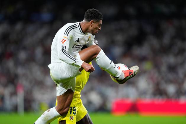 October 5, 2024, Madrid, Madrid, SPAIN: Jude Bellingham of Real Madrid in action during the Spanish League, LaLiga EA Sports, football match played between Real Madrid and Villarreal CF at Santiago Bernabeu stadium on October 5, 2024, in Madrid, Spain. Madrid SPAIN - ZUMAa181 20241005_zaa_a181_181 Copyright: xOscarxJ.xBarrosox
