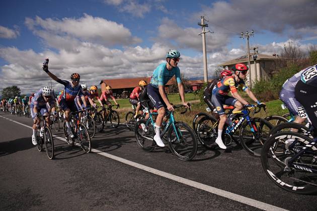 The pack rides during the 108th edition of the Gran Piemonte 2024 a 182 km one day race from Valdengo to Borgomanero on October 10, 2024, Italy.  Copyright: xMarcoxAlpozzi LaPressex