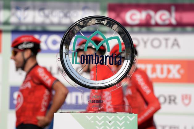 The trophy during the 118th edition of the Il Lombardia a 255 km one day race from Bergano to Como on October 12, 2024, Italy. Copyright: xGianxMattiaxD Alberto LaPressex