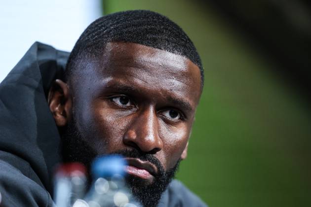 Sport, Football, UEFA Nations League Season 2024 2025 Group A3 Matchday 4 Final press conference Germany before the match against the Netherlands 13 10 2024, Allianz Arena Munich Antonio Rüdiger Germany, 2 Munich Allianz Arena Bayern Germany