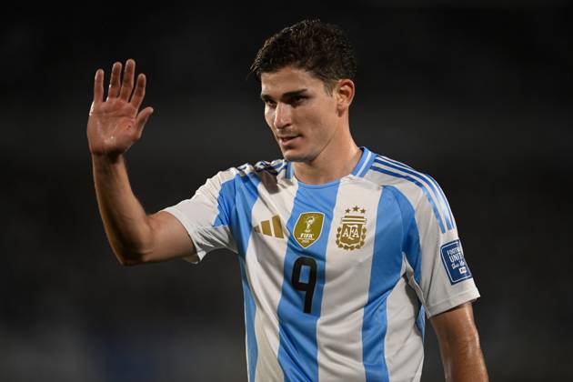 BUENOS AIRES, ARGENTINA - OCTOBER 15: Julian Alvarez of Argentina celebrates during the FIFA World Cup, WM, Weltmeisterschaft, Fussball 2026 South American Qualifier match between Argentina and Bolivia at Estadio Mas Monumental Antonio Vespucio Liberti on October 15, 2024 in Buenos Aires, Argentina. Photo by D.Halisz SFSI Argentina v Bolivia - FIFA World Cup 2026 Qualifier Copyright: xDiegoxHalisz SFSIx