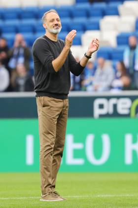 19 10 2024, xtvx, Fussball 1 Bundesliga, TSG 1899 Hoffenheim VfL Bochum emspor, v l Trainer Pellegrino Matarazzo TSG 1899 Hoffenheim nach dem Spiel, after the match DFL DFB REGULATIONS PROHIBIT ANY USE OF PHOTOGRAPHS as IMAGE SEQUENCES and or QUASI VIDEO Sinsheim