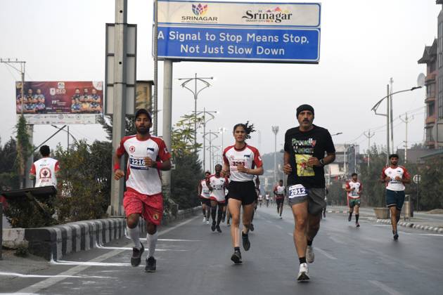 October 20, 2024, Srinagar, Jammu And Kashmir, India: People in large number participated in the International Kashmir Marathon held in Srinagar. Srinagar India - ZUMAz120 0774166053st Copyright: xBasitxZargarx