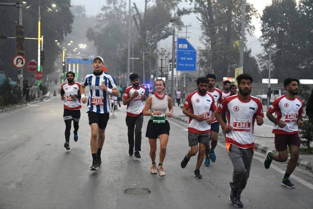 October 20, 2024, Srinagar, Jammu And Kashmir, India: People in large number participated in the International Kashmir Marathon held in Srinagar. Srinagar India - ZUMAz120 0774166388st Copyright: xBasitxZargarx
