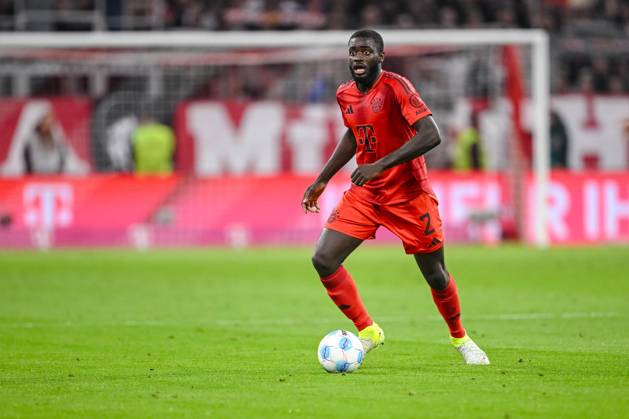 Dayot Upamecano FC Bayern Muenchen in action, on the ball, single action during the Bundesliga 1 match between FC Bayern München and VfB Stuttgart, Allianz Arena on October 19, 2024 in Munich, Germany Photo by Harry Langer DeFodi Images Dayot Upamecano FC Bayern Muenchen controls the Ball during the Bundesliga match between FC Bayern München and VfB Stuttgart at Allianz Arena on October 19, 2024 in Munich, Germany Photo by Harry Langer DeFodi Images DFL regulations prohibit any use of photographs as image sequences and or quasi video not used in POL SRB CRO FRA GBR NED ITA USA Defodi 541 FCBVFB20241019 244 Defodi-541 not used in POL SRB CRO FRA GBR NED ITA USA DFL regulations prohibit any use of photographs as image sequences and or quasi-video.