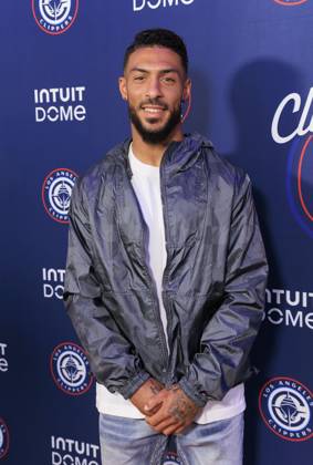 October 23, 2024, Los Angeles, California, USA: Denis Bouanga on the red carpet of the Los Angeles Clippers Season Opener held prior to their NBA, Basketball Herren, USA Season game against the Phoenix Suns on Wednesday October 23, 2024 at Intuit Dome Arena in Inglewood, California. JAVIER ROJAS PI Los Angeles USA - ZUMAp124 20241023_zaa_p124_081 Copyright: xJavierxRojasx