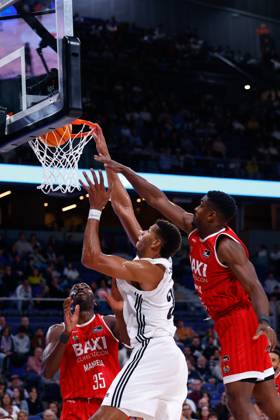 October 27, 2024, Madrid, Madrid, SPAIN: Walter Samuel Tavares da Veiga of Real Madrid in action during the Spanish League, Liga ACB Endesa, basketball match played between Real Madrid and BAXI Manresa at WiZink Center on October 27, 2024, in Madrid, Spain. Madrid SPAIN - ZUMAa181 20241027_zaa_a181_033 Copyright: xDennisxAgyemanx