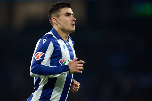 October 27, 2024, San Sebastian, Guipuzcoa, SPAIN: Ander Barrenetxea of Real Sociedad looks on during the LaLiga EA Sports match between Real Sociedad and CA Osasuna at Reale Arena on October 27, 2024, in San Sebastian, Spain. San Sebastian SPAIN - ZUMAa181 20241027_zaa_a181_305 Copyright: xRicardoxLarreinax