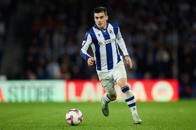October 27, 2024, San Sebastian, Guipuzcoa, SPAIN: Ander Barrenetxea of Real Sociedad in action during the LaLiga EA Sports match between Real Sociedad and CA Osasuna at Reale Arena on October 27, 2024, in San Sebastian, Spain. San Sebastian SPAIN - ZUMAa181 20241027_zaa_a181_314 Copyright: xRicardoxLarreinax