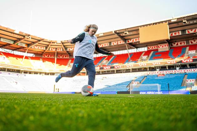 241028 Signe Gaupset of the Norwegian women s national football team during a training session on October 28, 2024 in Oslo Photo Vegard Grott BILDBYRAN kod VG VG0682 bbeng fotboll football soccer fotball norge norway women dam uefa euro qualifier em kvalifisering kvinner em kvalik em kval träning practice training trening  Copyright: VEGARDxGRoTT BB241028VG073
