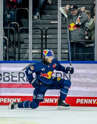 Markus Eisenschmid EHC Red Bull Muenchen, 11 celebrates his shorthanded goal for 1 0 GER, EHC Red Bull Muenchen vs Koelner Haie, Ice Hockey, DEL, Matchday 14, Season 2024 2025, 01 11 2024 GER, EHC Red Bull Muenchen vs Koelner Haie, Ice Hockey, DEL, Matchday 14, Season 2024 2025, 01 11 2024 Muenchen Copyright: xEibner-Pressefoto HeikexFeinerx EP_HFR