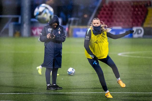 241128 Synne Jensen of the Norwegian women s national football team during a training session on November 28, 2024 in Larne Photo Marius Simensen BILDBYRAN COP 238 bbeng dam football fotball fotboll norge norway practice soccer training trening träning uefa women s euro qualifier Copyright: MARIUSxSIMENSEN BB241128BB628