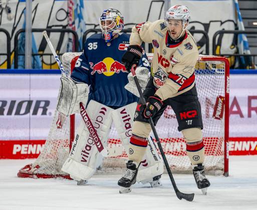 Samuel Dove McFalls Nuernberg Ice Tigers, 75 in front of Mathias Niederberger Goalkeeper, EHC Red Bull Muenchen, 35 GER, EHC Red Bull Muenchen vs Nuernberg Ice Tigers, Ice Hockey, DEL, Matchday 21, Season 2024 2025, 28 11 2024 GER, EHC Red Bull Muenchen vs Nuernberg Ice Tigers, Ice Hockey, DEL, Matchday 21, Season 2024 2025, 28 11 2024 Muenchen Copyright: xEibner-Pressefoto HeikexFeinerx EP_HFR