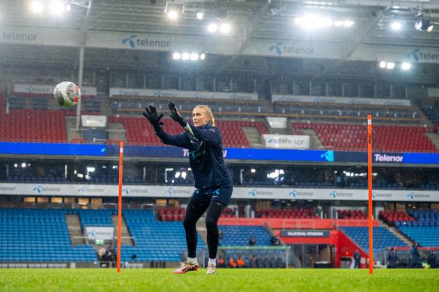 241202 Goalkeeper Selma Panengstuen of the Norwegian women s national football team during a training session on December 2, 2024 in Oslo Photo Vegard Grott BILDBYRAN kod VG VG0699 bbeng fotboll football soccer fotball norge norway women dam uefa euro qualifier em kvalifisering kvinner em kvalik em kval träning practice training trening  Copyright: VEGARDxGRoTT BB241202VG040
