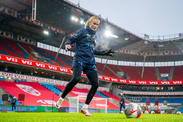 241202 Goalkeeper Selma Panengstuen of the Norwegian women s national football team during a training session on December 2, 2024 in Oslo Photo Vegard Grott BILDBYRAN kod VG VG0699 bbeng fotboll football soccer fotball norge norway women dam uefa euro qualifier em kvalifisering kvinner em kvalik em kval träning practice training trening  Copyright: VEGARDxGRoTT BB241202VG041