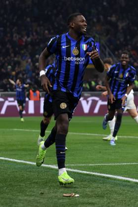Serie A Fc Internazionale - Parma Calcio Marcus Thuram of Fc Internazionale celebrates after scoring a goal during the Serie A match beetween Fc Internazionale and Parma Calcio at Stadio Giuseppe Meazza on December 6, 2024 in Milan Italy . Milano Stadio Giuseppe Meazza Italy Copyright: xMarcoxCanonierox