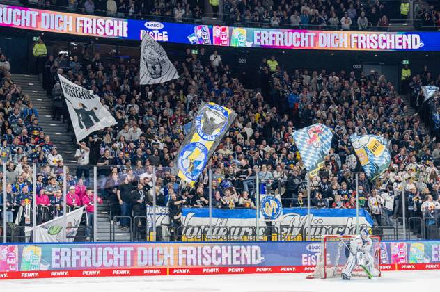 The Munich fans in the north curve behind Zane McIntyre Goalkeeper, Straubing Tigers, 70 celebrate the victory GER, EHC Red Bull Muenchen vs Straubing Tigers, Ice Hockey, DEL, Matchday 27, Season 2024 2025, 10 12 2024 GER, EHC Red Bull Muenchen vs Straubing Tigers, Ice Hockey, DEL, Matchday 27, Season 2024 2025, 10 12 2024 Muenchen Copyright: xEibner-Pressefoto HeikexFeinerx EP_HFR