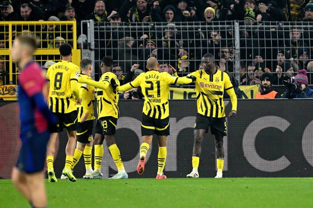 DORTMUND - Sehrou Guirassy of Borussia Dortmund celebrates the 2-2 during the UEFA Champions league match between Borussia Dortmund and FC Barcelona, Barca at the Signal Iduna Park on Dec. 11, 2024 in Dortmund, Germany. ANP Hollandse Hoogte UEFA Champions League 2024 25 League phase 6 2024 25 xVIxANPxSportx xGerritxvanxKeulenxIVx 515493092 originalFilename: 515493092