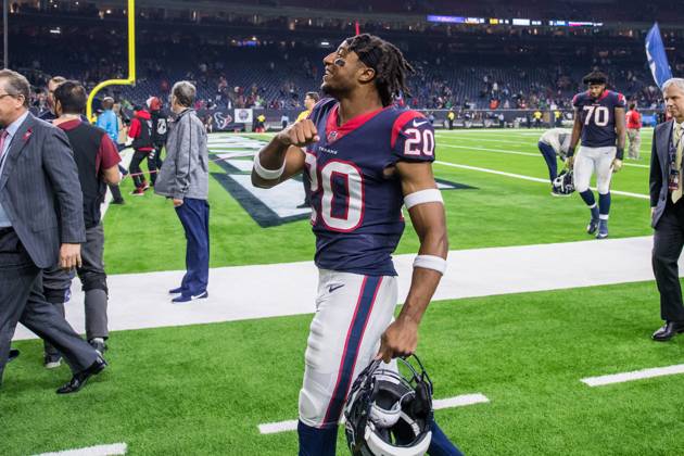 NFL, American Football Herren, USA 2018: Titans vs Texans NOV 26 November 26, 2018: Houston Texans strong safety Justin Reid (20) leaves the field after an NFL football game between the Tennessee Titans and the Houston Texans at NRG Stadium in Houston, TX. The Texans won the game 34 to 17...Trask Smith CSM Houston TX U.S. EDITORIAL USE ONLY Copyright: xx ZUMA-20181126_zaf_c04_327.jpg TraskxSmithx csmphototwo467660