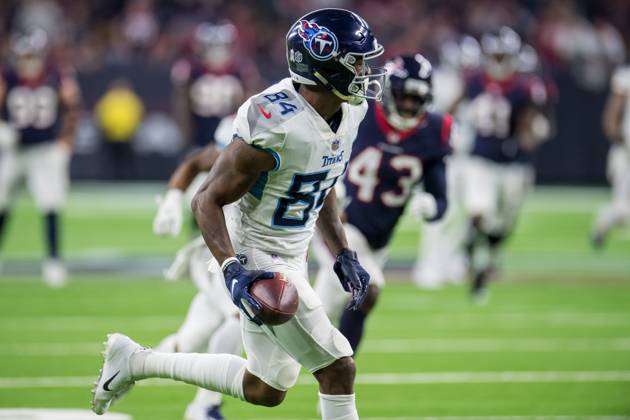 NFL, American Football Herren, USA 2018: Titans vs Texans NOV 26 November 26, 2018: Tennessee Titans wide receiver Corey Davis (84) runs for a touchdown after making a catch during the 3rd quarter of an NFL football game between the Tennessee Titans and the Houston Texans at NRG Stadium in Houston, TX. The Texans won the game 34 to 17...Trask Smith CSM Houston TX U.S. EDITORIAL USE ONLY Copyright: xx ZUMA-20181126_zaf_c04_308.jpg TraskxSmithx csmphototwo467674