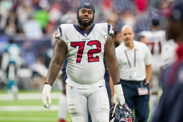 NFL, American Football Herren, USA 2021: Jaguars vs Texans SEP 12 September 12, 2021: Houston Texans offensive tackle Geron Christian (72) leaves the field after an NFL football game between the Jacksonville Jaguars and the Houston Texans at NRG Stadium in Houston, TX. The Texans won the game 37 to 21...Trask Smith CSM Houston TX U.S. EDITORIAL USE ONLY Copyright: xx ZUMA-20210912_zaf_c04_870.jpg TraskxSmithx csmphototwo788968