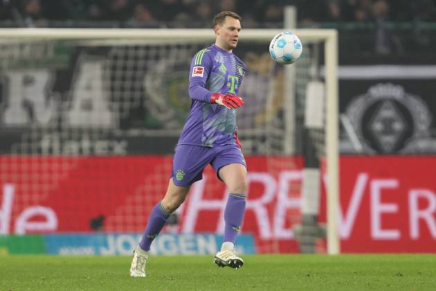 Goalkeeper Manuel Neuer FC Bayern Munich in action, on the ball, individual action during the Bundesliga 1 match between Borussia Mönchengladbach and FC Bayern Munich at Stadium in Borussia Park on January 11, 2025 in Mönchengladbach, Germany Photo by Oliver Kaelke DeFodi Images Goalkeeper Manuel Neuer FC Bayern München controls the ball during the Bundesliga match between Borussia Mönchengladbach and FC Bayern München at Stadium in Borussia Park on January 11, 2025 in Mönchengladbach, Germany Photo by Oliver Kaelke DeFodi Images DFL regulations prohibit any use of photographs as image sequences and or quasi video Photo by Oliver Kaelke DeFodi Images Defodi 678 2025 01 11 OK BMGFCB 1486 Defodi-678 DFL regulations prohibit any use of photographs as image sequences and or quasi-video.
