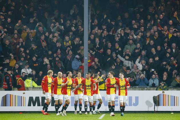 DEVENTER - Mathis Suray of Go Ahead Eagles celebrates 3-1 during the KNVB Beker match between Go Ahead Eagles and FC Twente at De Adelaarshorst on Jan. 15, 2025 in Deventer, Netherlands. ANP SEM VAN DER WAL Dutch Cup Round of 16 2024 25 xVIxANPxSportx xxANPxIVx 517513660 originalFilename: 517513660