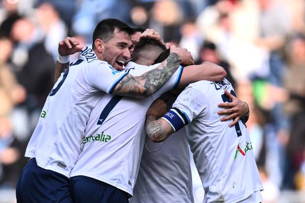 Dc Roma 09 02 2024 - campionato di calcio serie A Lazio-Monza foto Domenico Cippitelli Image nella foto: esultanza gol Adam Marusic
