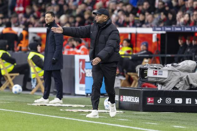Vincent Kompany FC Bayern München, Head Coach Leverkusen, Soccer 1 Bundesliga 22 Matchday, Matchday 22, Bayer 04 Leverkusen FC Bayern München, 15 02 2024, BayArena, Leverkusen DFL regulations prohibit any use of photographs as image sequences and or quasi video Â