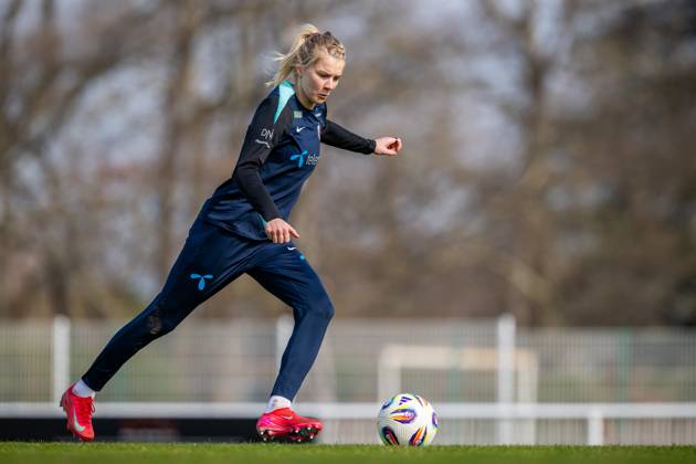 250218 Ada Hegerberg of the Norwegian women s national football team during a training session on February 18, 2025 in Toulouse Photo Vegard Grott BILDBYRAN kod VG VG0714 bbeng fotboll football soccer fotball norge norway women dam nations league träning practice training trening  Copyright: VEGARDxGRoTT BB250218VG001