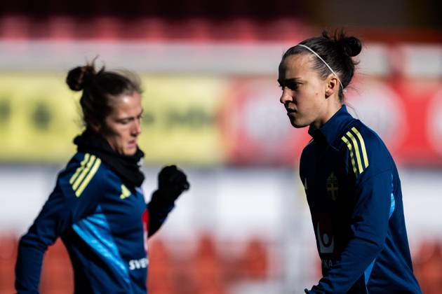250224 Julia Zigiotti Olme of the Swedish women s national football team at a training session on February 24, 2025 in Wrexham Photo Mathias Bergeld BILDBYRAN code MB MB1090 fotboll football soccer fotball nations league uefa womens nations league träning practice training sverige sweden dam bbeng Copyright: MATHIASxBERGELD BB250224MB026