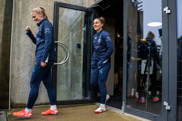 250224 Vilde Boe Risa of the Norwegian women s national football team ahead of a training session on February 24, 2025 in Stavanger Photo Vegard Grott BILDBYRAN kod VG VG0717 bbeng fotboll football soccer fotball norge norway women dam nations league träning practice training trening  Copyright: VEGARDxGRoTT BB250224VG002